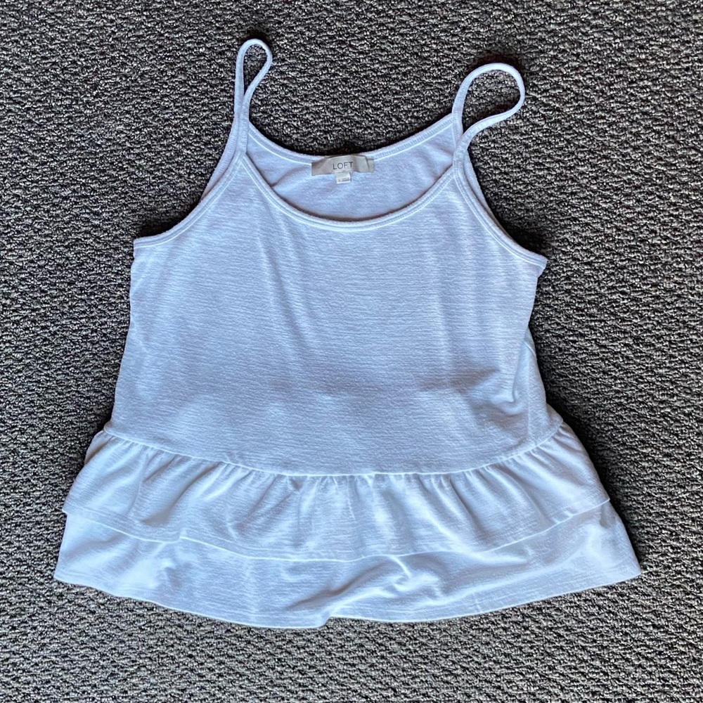 Loft white peplum top